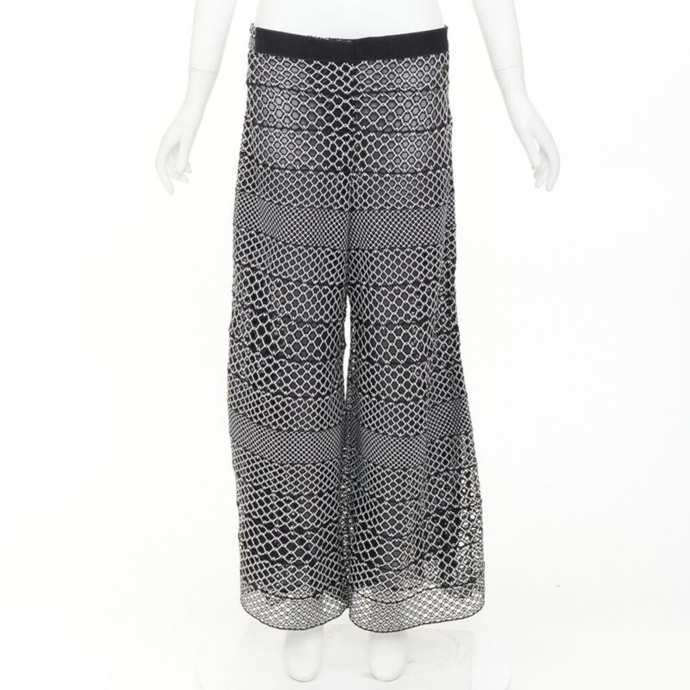 Chanel Geometric Crochet Wide Pants